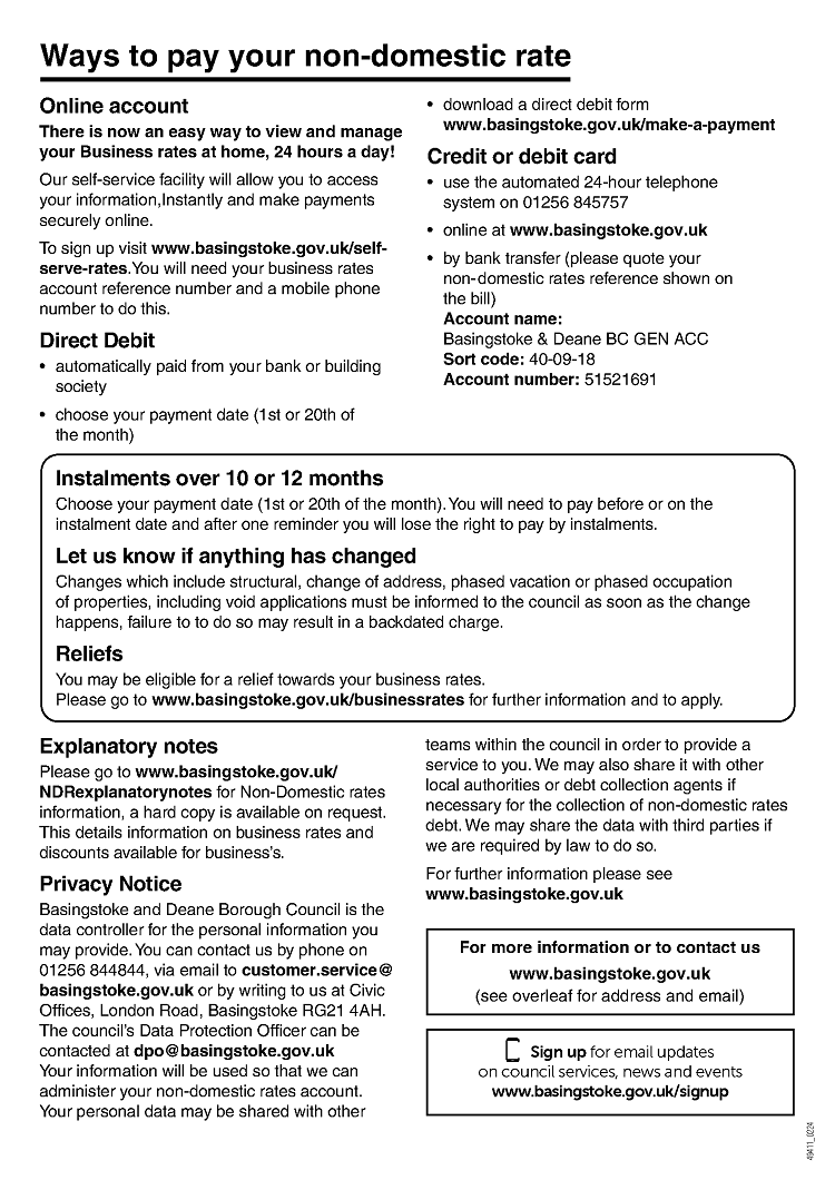 Ways to pay your non-domestic rates