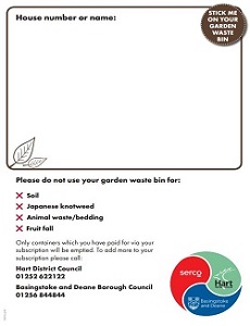 Bin sticker for garden waste